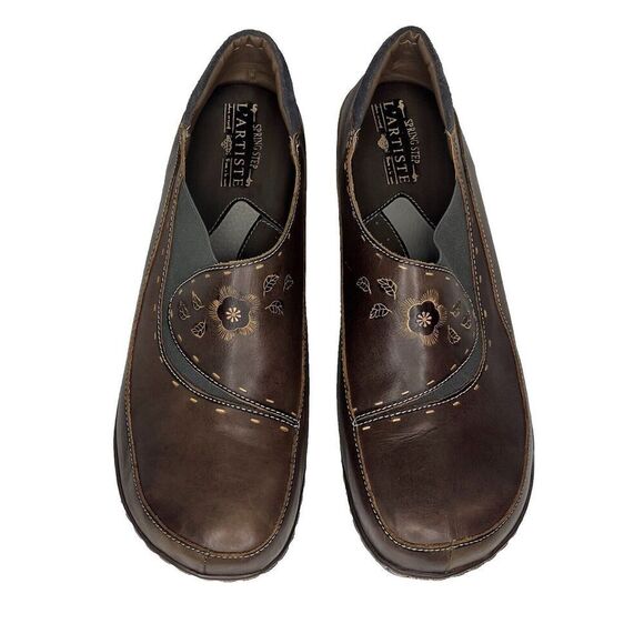 L'artiste Burbank Brown Leather Fall Clogs Spring Step Women’s Size US‎ 11/EU 43 - Picture 1 of 10